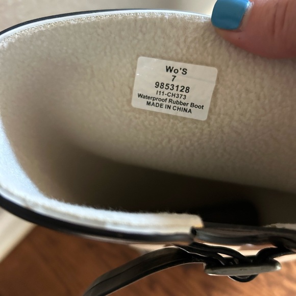 Sperry Top-Sider Fisherman Preppy Black & White Houndstooth Rain Boots Sz 7 - Picture 6 of 11